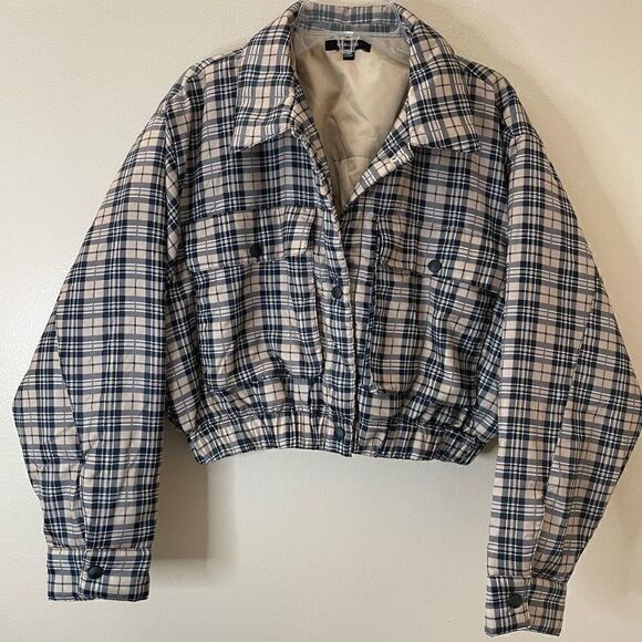 New!Labijou| Jacket| Puffer| Plaid print| Medium| Elastic waistband - Picture 6 of 16